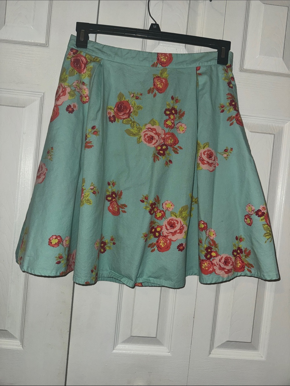 Matilda Jane Mint Floral Circle Skirt with Pink Rose Accents